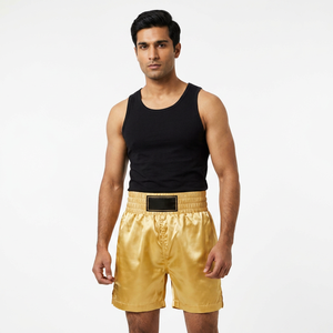 Factory Manufacture Wholesale Muay Thai Boxing Shorts Kickboxing Fight Muay Thai Short Custom Breathable Boxing <b>Trunks</b> <b>Man</b> Short - Product Image 2