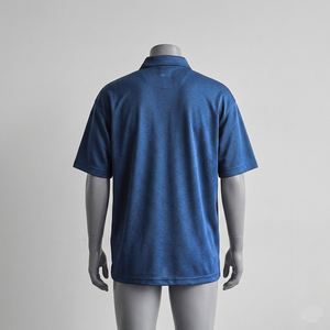 Polo de Piqué de Color Sólido para Hombre, Manga Corta, Transpirable, Informal, de Punto, Corte Regular, Azul - Product Image 3