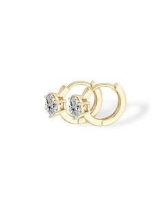 Magníficos Pendientes de Aro con Diamantes Redondos Cultivados en Laboratorio, con Oro Sólido de 14K, Joyería de Compromiso Solitario para Regalo de Pareja - Product Image 5