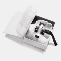 Boîte à parfum personnalisée noire à fermeture magnétique, en carton rigide recyclable, luxueuse, écologique, avec doublure en éponge et gaufrage mat