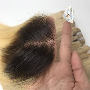 Extensions de cheveux vietnamiens HD Lace Frontal lisses avec fermeture en lot de cheveux humains couleur 1B dentelle transparente brute vente en gros - Product Image 6