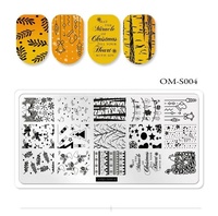 Plaques d'estampage d'ongles sur le thème de Noël de conception en métal de rectangle professionnel pour l'art d'ongle de vacances
