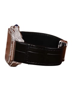 Montre unisexe de luxe antique Hip Hop en acier inoxydable noir avec bracelet en caoutchouc, mouvement à quartz, verre et moissanite VVS - Product Image 3