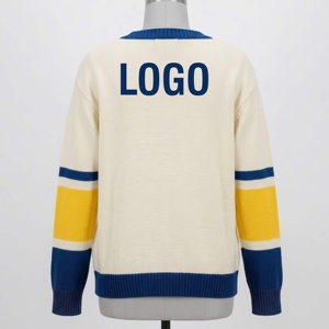 Cárdigan Unisex de Punto Oversize Vintage para Otoño/Invierno con Logotipo Bordado de Universidad/Sororidad, en Lana Acrílica - Product Image 2