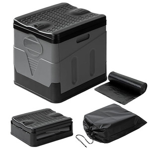 Borsa portatile da esterno per auto campeggio in barca escursionismo-WC di emergenza pieghevole con coperchio e sacchetti della spazzatura 1 pezzo - Product Image 6