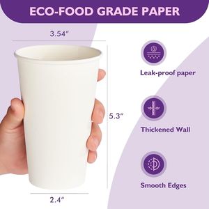 Confezione da 200 Bicchieri di Carta Bianchi Usa e Getta per Bevande Calde Come Tè, Cacao, Acqua - Product Image 1