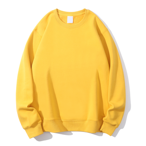 Sweat-shirt à col rond en polyester et coton doublé de velours, couleur unie, coupe classique, uniformes de travail publicitaires personnalisés pour l'automne/hiver - Product Image 5