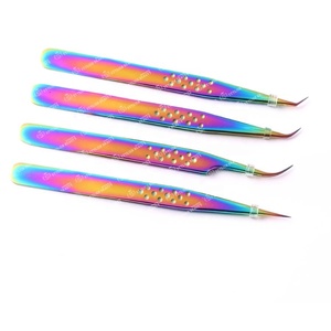 Pince à épiler d'extension de cils en acier inoxydable de haute qualité en gros Pince à épiler durable avec poignée antidérapante - Product Image 5