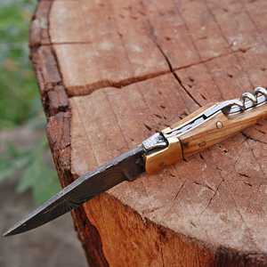 Herramienta de Bolsillo con Anillo de Sujeción, Accesorio para Llevar al Aire Libre, Cuchillo Llavero Hecho a Mano en Damasco, Hoja Plegable Pequeña y Duradera - Product Image 2