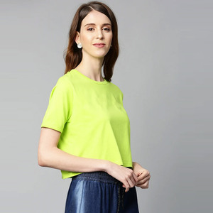 2026 Round Neck High Quality Best Design Customized <b>Women</b> Crop top <b>Shirt</b> Light Weight <b>Women</b> Oversize Crop Tops <b>Shirts</b> - Product Image 6