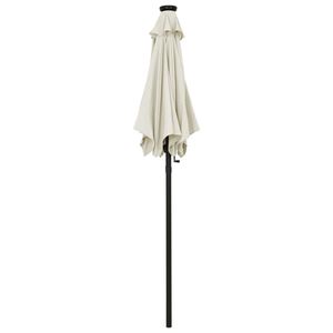 Ombrellone da Giardino in Alluminio con Tessuto in Poliestere Grigio Scuro e Sabbia, Elegante Ombrellone da Spiaggia - Product Image 3