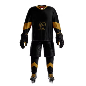 Uniforme de hockey sobre hielo ligero de fabricación profesional con mangas largas, conjunto de uniforme de hockey sobre hielo con nombre de equipo personalizado en venta - Product Image 2