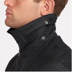 Breathable Wax Cotton Casual Jacket SUQAINA FASHION GARMENTS Men's Winter Jacket Turn-down Collar <b>Covered</b> <b>Button</b> Closure Water - Product Image 3