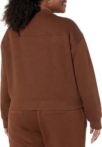 Haut de yoga pour femme, personnalisable, sans couture, respirant, anti-transpiration, 100% coton, manches longues, sweat-shirt à épaules tombantes, vente en gros - Product Image 5