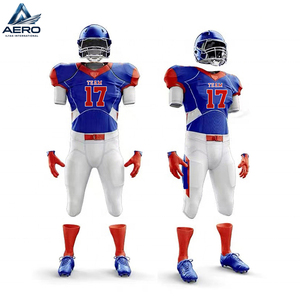 Uniformes de fútbol americano azules y blancos, camisetas y pantalones cortos deportivos, impresión por sublimación de alta calidad, uniforme de fútbol americano - Product Image 4