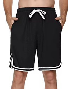 Shorts en coton confortables pour hommes avec logo entièrement personnalisé, fermetures éclair, séchage rapide, taille élastique et rayures uniques - Product Image 5
