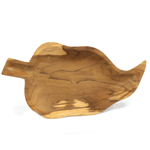 Bol de service en bois de qualité supérieure, design feuille étonnant, pour table à manger, mariages et fêtes, bol en bois de luxe durable - Product Image 3
