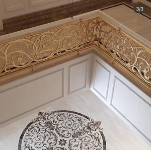 Barandilla de Escalera de Aluminio Fundido, Barandilla Metálica Decorativa Dorada, Barandilla de Escalera de Lujo para Interiores de Villas y Hoteles, Diseño Personalizado - Product Image 2