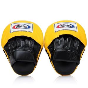 Nuevas Manoplas de Entrenamiento Fairtex Amarillas y Negras, Personalizadas con Logotipo, Almohadilla de Cuero Profesional para MMA, Muay Thai, Kickboxing, Boxeo - Product Image 4
