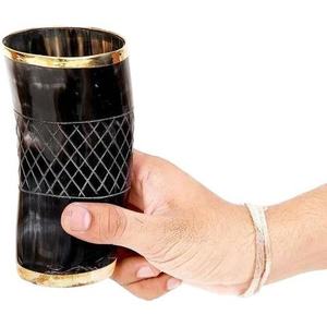 Jarra Vikinga Hecha a Mano de Cuerno de Búfalo Natural, Forma de Campana, para Cerveza, Venta al Por Mayor - Product Image 4