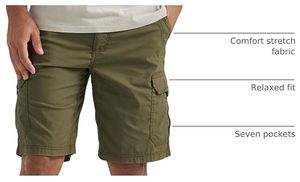 Pantalones Cortos Cargo Verde Oliva para Hombre, Tela Elástica Cómoda, Corte Relajado, Siete Bolsillos, Ropa Casual de Verano - Product Image 5