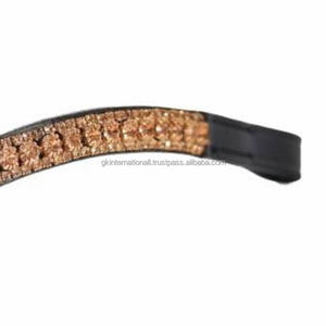 Équipement de course équestre pour chevaux chaîne diamante faite à la main en cristaux bande de front de cheval en cuir fantaisie pour bride au prix de gros - Product Image 1