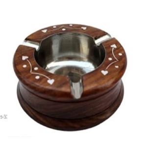 Cenicero de Madera Hecho a Mano con Revestimiento de Acero Inoxidable, Acabado Pulido, Resistente al Viento, para Mesa, Hogar, Restaurante y Patio - Product Image 3