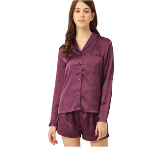 Pyjama d'été pour femmes, de haute qualité, respirant, séchage rapide, 100% coton, manches courtes, avec logo sur le devant, fabriqué au Pakistan - Product Image 1