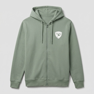 Sudadera con Capucha y Cremallera Dumela Unisex Verde, 100% Algodón, Color Sólido, Casual, Transpirable, Ecológica, Corte Holgado, Invierno - Product Image 1