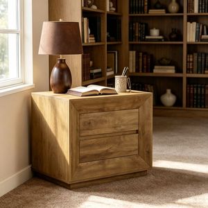 Comodini Moderni in Stile Francese con 2 Cassetti, Mobili Minimalisti Anticati per Camere da Letto o Appartamenti - Product Image 5