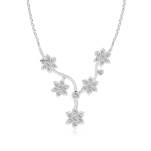 จี้เพชรทรงดอกไม้เจียระไนแบบบริลเลียนท์ ชุบโรเดียม เงินแท้ 925 935 ทอง 10K 14K 18K สำหรับผู้หญิง ของขวัญแต่งงานสุดโรแมนติก - Product Image 2