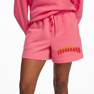 Shorts pour femmes en coton 100% avec logo personnalisé, de haute qualité, style streetwear vintage, respirants, à boutons, taille élastique, séchage rapide, confortables - Product Image 4