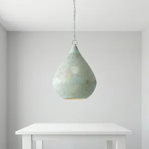 Lámpara colgante de diseño artesanal, luz blanca cálida, forma de campana grande, montada en el techo, para comedor y sala de estar - Product Image 1