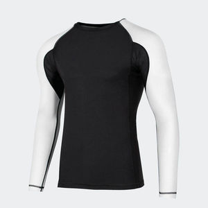 Rashguard unisexe à manches longues, conception de logo personnalisé OEM, taille personnalisée, respirant, séchage rapide, vente en gros, vêtements de sport de haute qualité personnalisés - Product Image 1