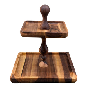 Support à gâteau en bois exclusif à 3 niveaux, présentoir à desserts et cupcakes, plateau de service à étages pour décoration de centre de table de mariage et de fête - Product Image 3