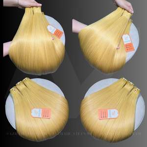 Factory Wholesale 100% Human Hair Bundles Double Machine Weft Yellow Color Remy Virgin Hair Cuticle Aligned Vietnamese Hair - Product Image 5