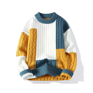 Men's Winter Warm 100% Cotton Casual Fashion Classic Front Logo Pullover Sweater - Product Image 1