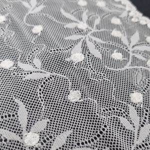 Tela Elástica de Encaje, Spandex/Nailon/Rayón, Ligera, 20cm, Color Personalizado, Tejido de Punto, Diseño Floral de Bayas, para Ropa Interior y Vestidos - Product Image 2