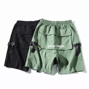Men's Black Cargo Shorts Elastic Waist Drawstring Closure Breathable Quick Dry <b>Canvas</b> Bermuda Style Casual Wear Pockets Front - Product Image 4