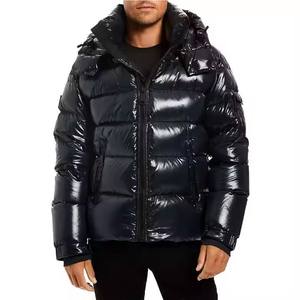 Men Winter Shiny Puffer Jacket Hooded Glossy <b>Bubble</b> <b>Coat</b> Thick Warm Wet Look Bomber Outerwear Custom Logo Wholesale Plus Size - Product Image 1
