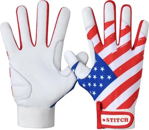 Professional Anti-skid Full Finger <b>Baseball</b> Batting Gloves Red Hook Loop Closure Ambidextrous Adult Custom Training Racing - Product Image 4