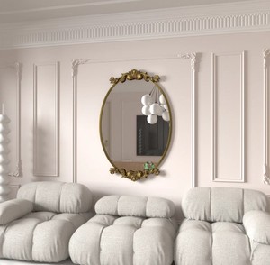 Ornate Oval Wall <b>Mirror</b> – Vintage Gold Decorative <b>Frame</b> <b>Mirror</b> for Bathroom, Bedroom & Luxury Home Decor - Product Image 3