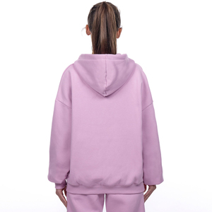 Women hoodie full zip design soft cotton blend fleece interior adjustable hood long sleeves front pocket <b>comfortable</b> casual wear - Product Image 2