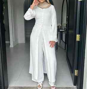 Abaya Musulmana Moderna Informal de Lujo para Mujer, Estilo Dubái, Modesta, Islámica, Ligera, Transpirable, Vestido Diario - Product Image 1