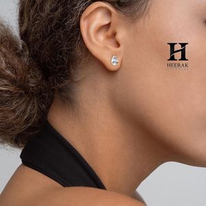 IGI Certified Lab Grown Diamond Pear <b>Stud</b> <b>Earrings</b> 14K 18K Solid Yellow Gold Teardrop Brilliant Cut Diamond Solitaire <b>Earrings</b> - Product Image 3