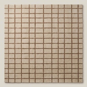 Tapis à carreaux moderne, tissé à la main, doux et moelleux, antidérapant, pour salon, chambre, bureau, hôtel, décoration - Product Image 5