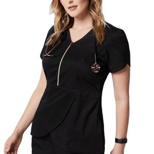De calidad superior de su propio diseño uniforme de enfermera médico zip halagador uniforme del hospital médico para el doctor y la enfermera - Product Image 5