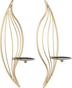 Bougeoir doré de qualité supérieure se dresse au mur très décoratif décor d'éclairage parfumé votif design étonnant luxueux - Product Image 6