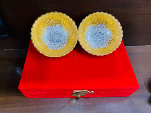 Tazón Bohemio Plateado y Dorado con Cuchara y Bandeja, Paquete de Regalo para Diwali - Product Image 3