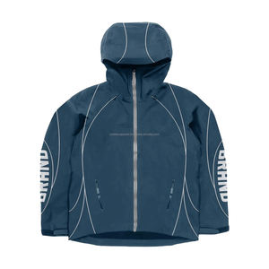 Conjunto de 2 piezas de cortavientos para hombre, talla grande personalizada, con cremallera, estilo urbano, chándal holgado - Product Image 4